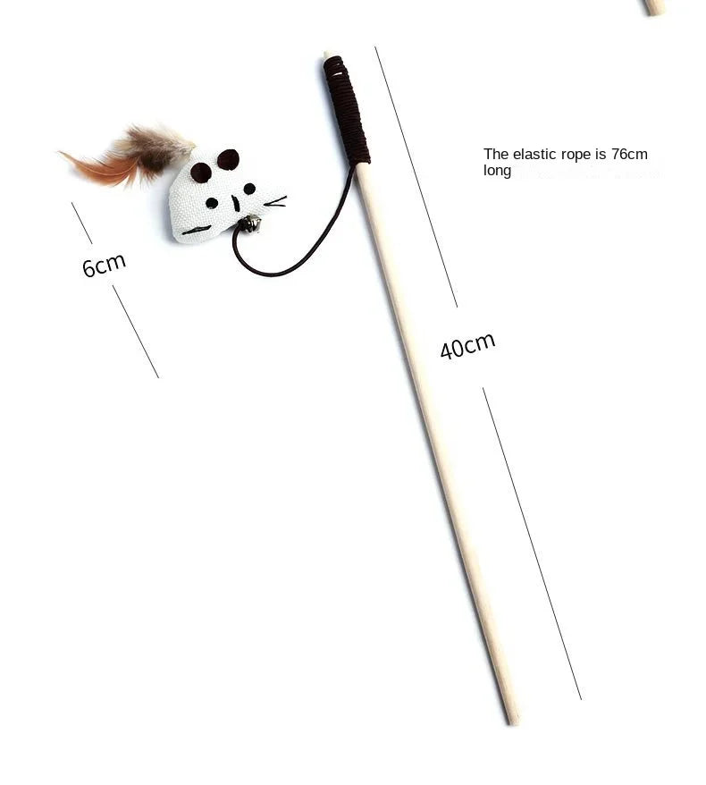 Interactive Feather Cat Wand Toy